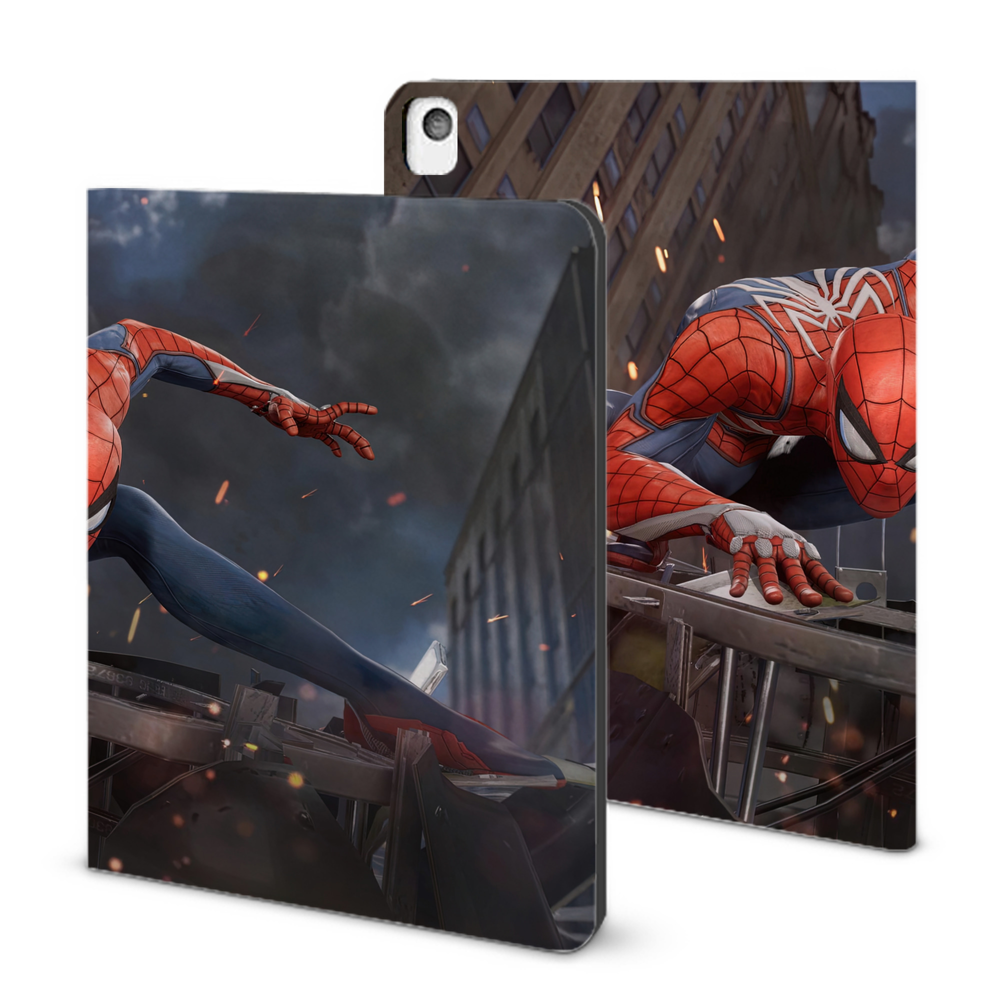（画像用） Spider Man スパイダーマン IPadケース ペンホルダー付き ブックスタイルデザイン